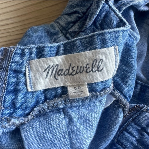 Madewell Denim Apron Bow-Back Jumpsuit size 00 - Picture 9 of 11